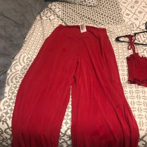 Free People Red Pant Set